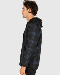 Unit Clothing UNIT Chester Mens Hooded Flannel Shirt Best Sale