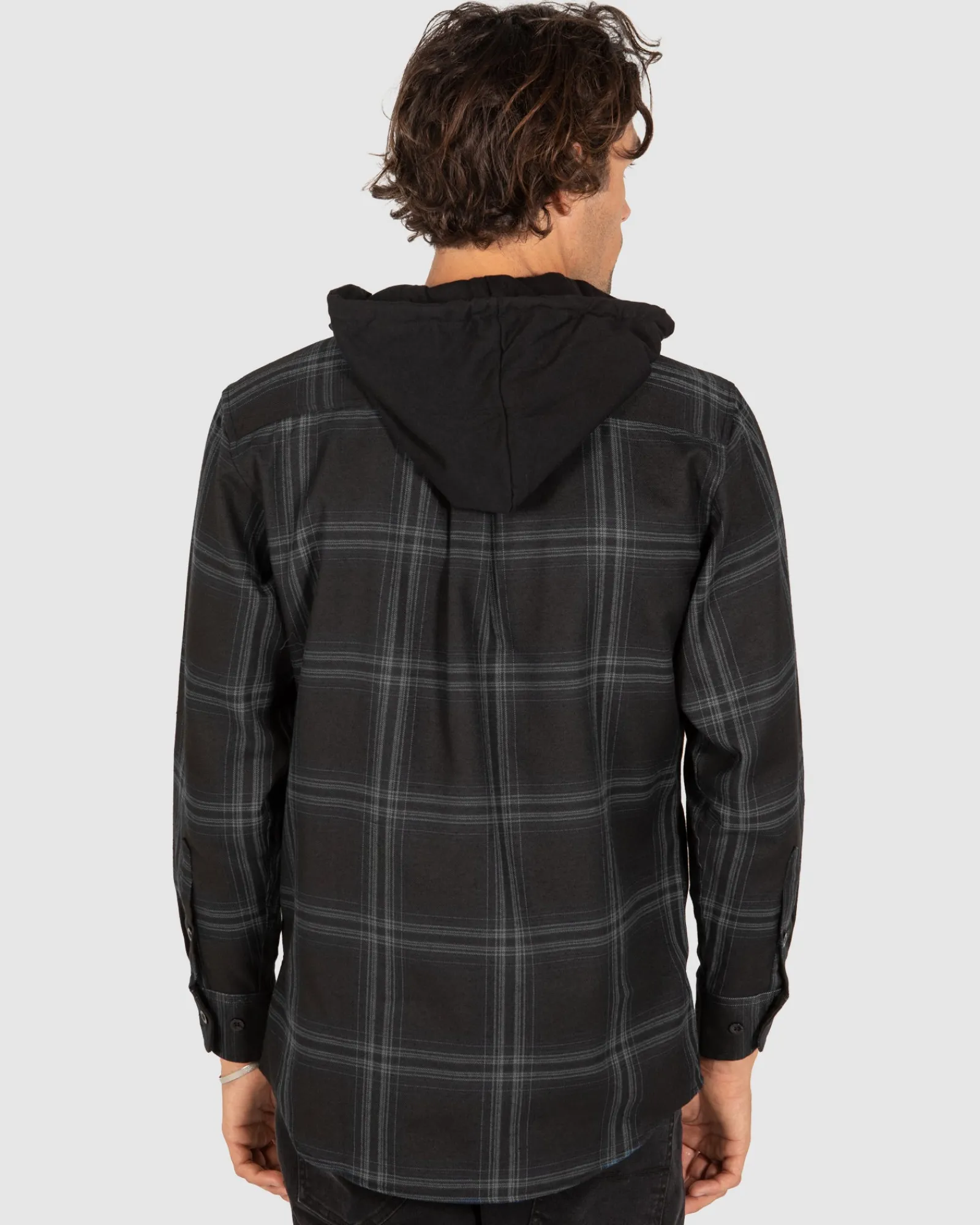 Unit Clothing UNIT Chester Mens Hooded Flannel Shirt Best Sale