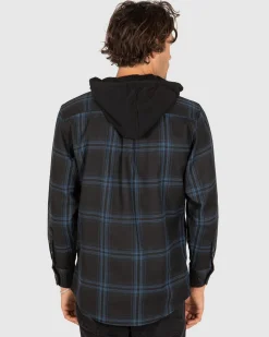 Unit Clothing UNIT Chester Mens Hooded Flannel Shirt Best Sale