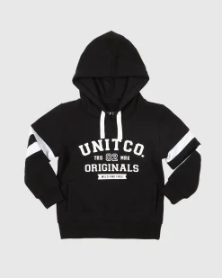 Unit Clothing UNIT College Kids Pullover Hoodie BLACK Discount