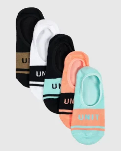 Unit Clothing UNIT Equip Invisible Bamboo Socks - 5 Pack MULTI New