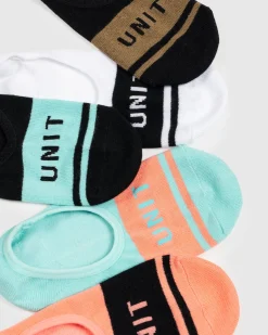 Unit Clothing UNIT Equip Invisible Bamboo Socks - 5 Pack MULTI New