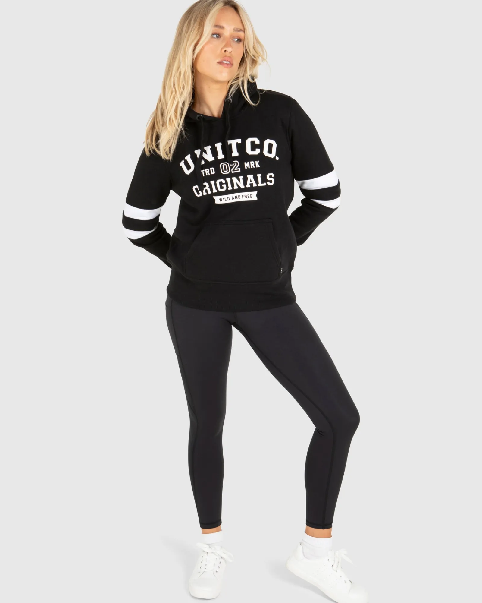 Unit Clothing UNIT Ladies College Pullover Hoodie BLACK Best Sale