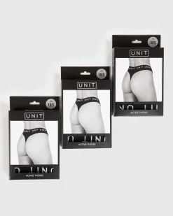 Unit Clothing UNIT Layer Ladies Thong - 3 Pack BLACK Online