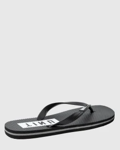 Unit Clothing UNIT Mens Box Thongs / Flip Flops BLACK WHITE Fashion