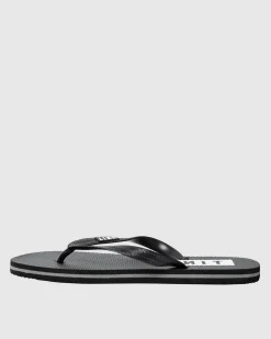 Unit Clothing UNIT Mens Box Thongs / Flip Flops BLACK WHITE Fashion