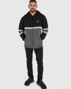Unit Clothing UNIT Mens Empire Zip Thru Hoodie BLACK Cheap