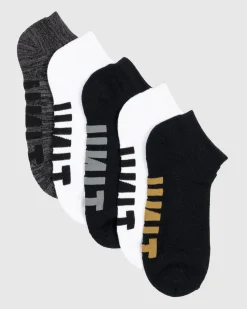 Unit Clothing UNIT Mens Essential No Show Bamboo Socks - 5 Pack MULTI Clearance