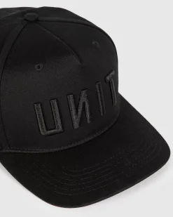 Unit Clothing UNIT Mens Frontline Snapback Cap BLACK Cheap