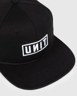 Unit Clothing UNIT Mens Keyline Headwear - Snapback Cap BLACK Best