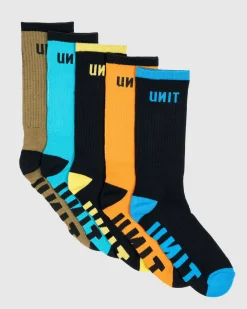 Unit Clothing UNIT Mens React Bamboo Socks - 5 Pack MULTI Sale