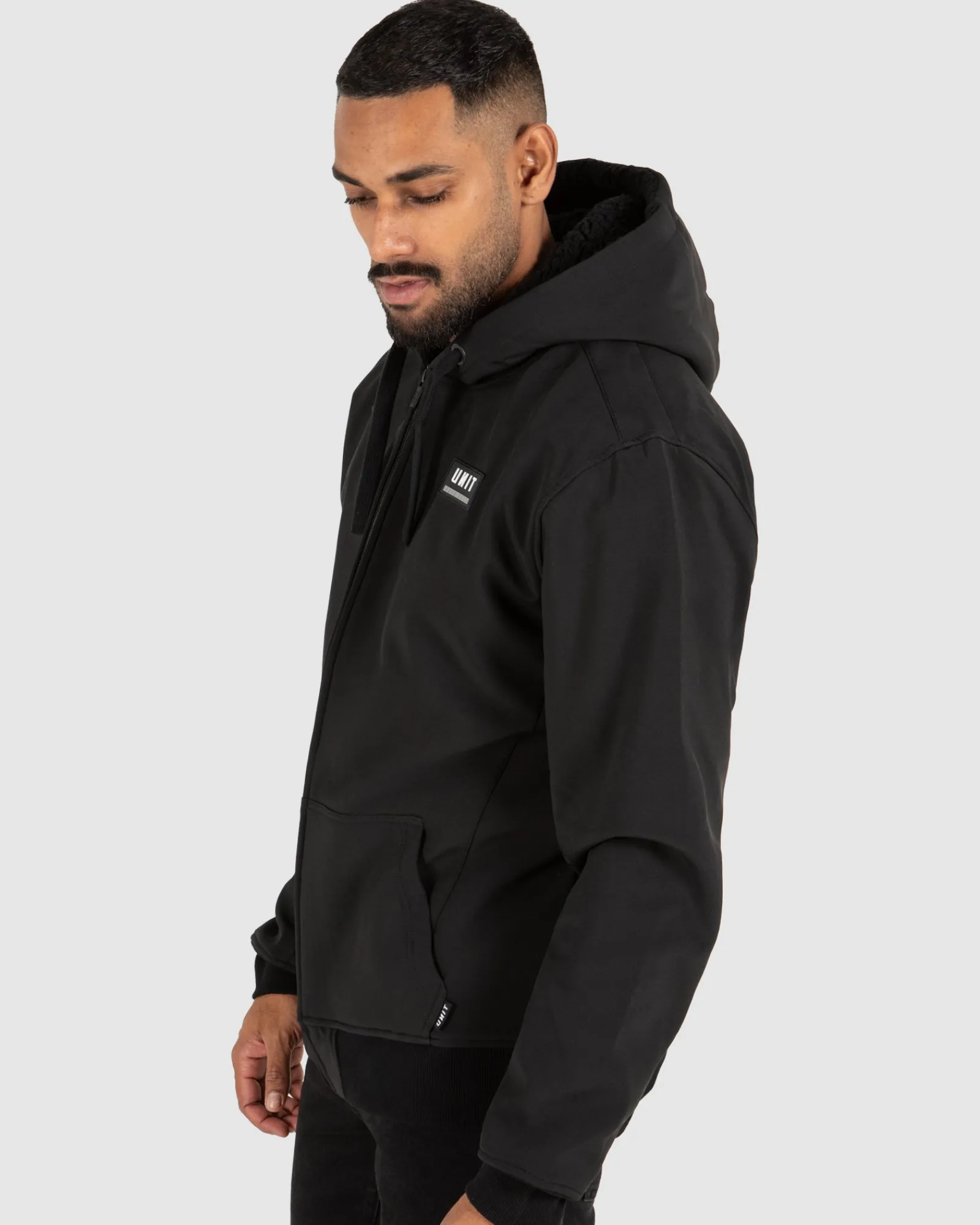 Unit Clothing UNIT Mens Sigma Jacket - Sherpa Lined BLACK Shop