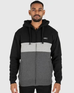 Unit Clothing UNIT Mens Unite Zip Thru Hoodie - Sherpa Lined BLACK Store