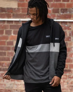 Unit Clothing UNIT Mens Unite Zip Thru Hoodie - Sherpa Lined BLACK Store