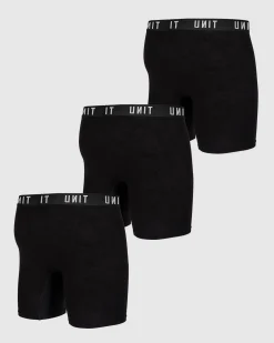 Unit Clothing UNIT Mens Week to Week Bamboo Underwear Trunks - 3 Pack BLACK Best Sale