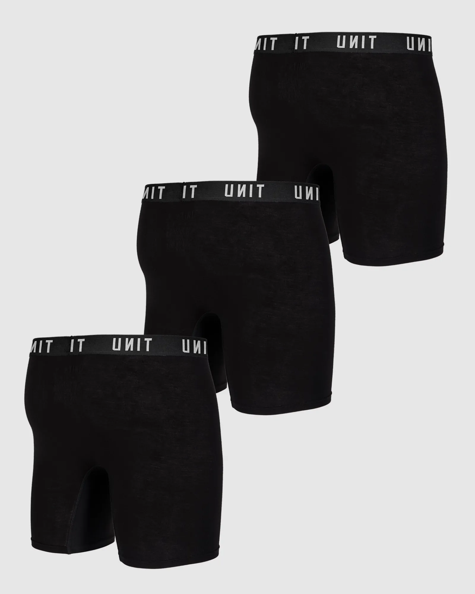 Unit Clothing UNIT Mens Week to Week Bamboo Underwear Trunks - 3 Pack BLACK Best Sale