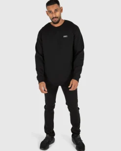 Unit Clothing UNIT Stack Mens Crew Sweater BLACK Cheap