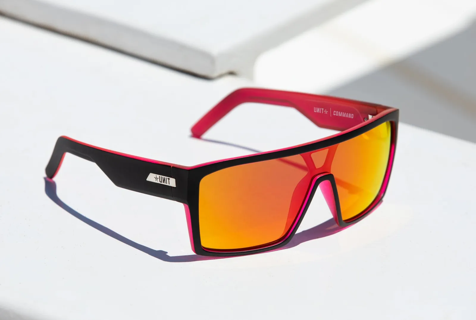 Unit Clothing UNIT Sunglasses Command - Matte Black Neo Pink Polarised MB NEON PINK Sale