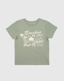 Unit Clothing UNIT Sunshine Kids T-Shirt SAGE GREEN Cheap