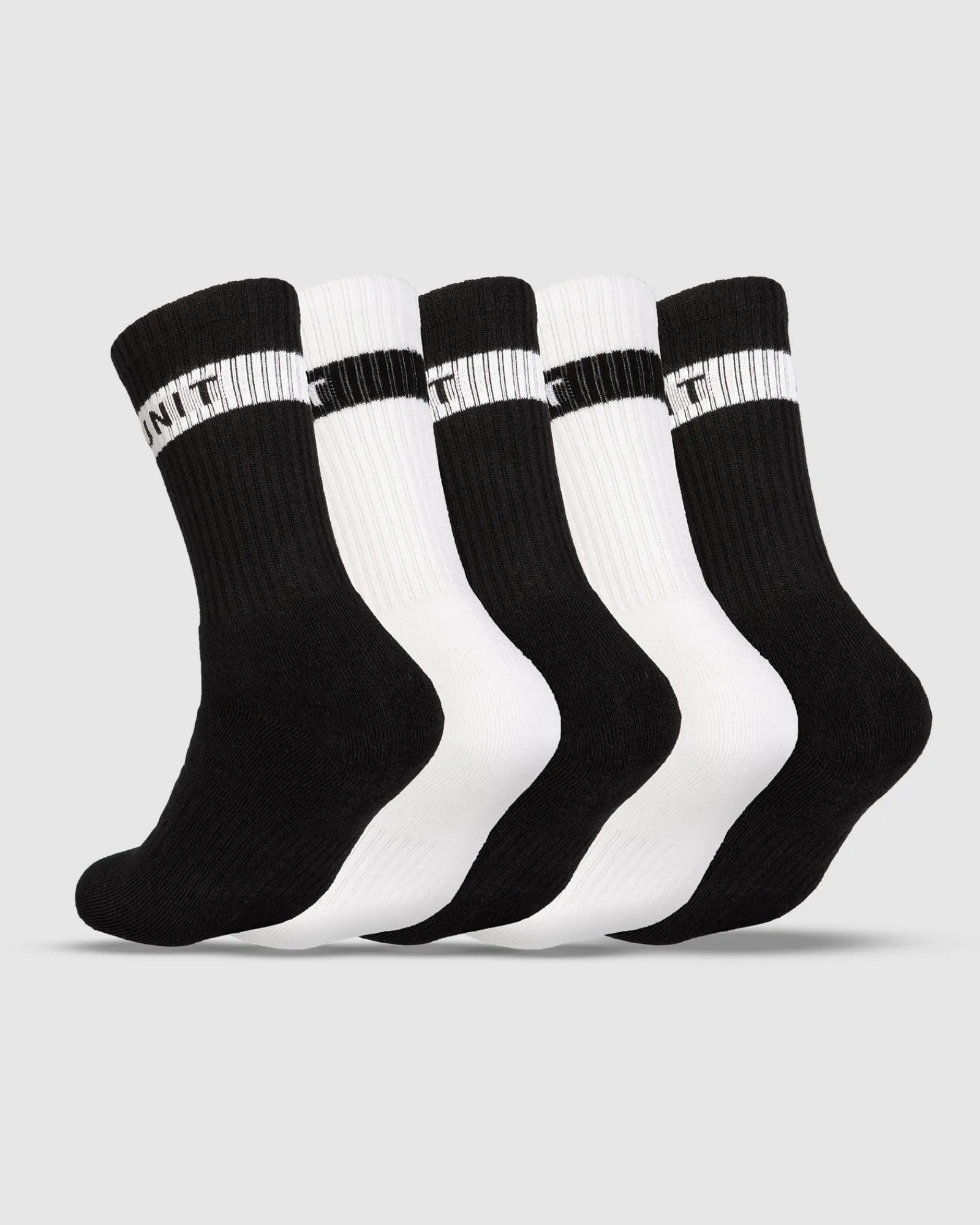 Unit Clothing UNIT Wander Bamboo Socks - 5 Pack BLACK WHITE Flash Sale